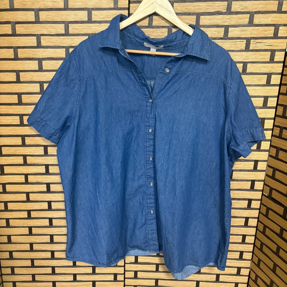 Woman Within Denim Button Down Shirt Size‎ 22/24